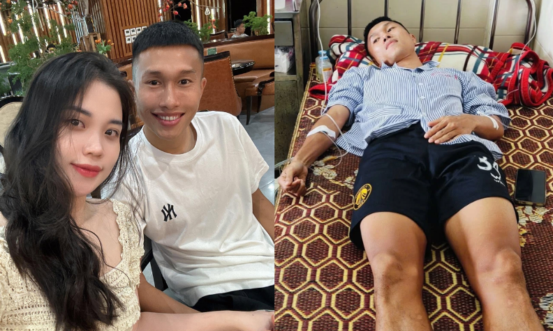 Vợ Doãn Ngọc Tân "khóc nghẹn" sau khi chứng kiến cú đạp rợn người của Văn Hậu vào chân chồng